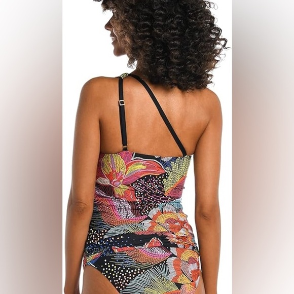La Blanca Women's Standard One Shoulder Key Tankini Swimsuit Top Sunlit Soiree - Picture 2 of 8